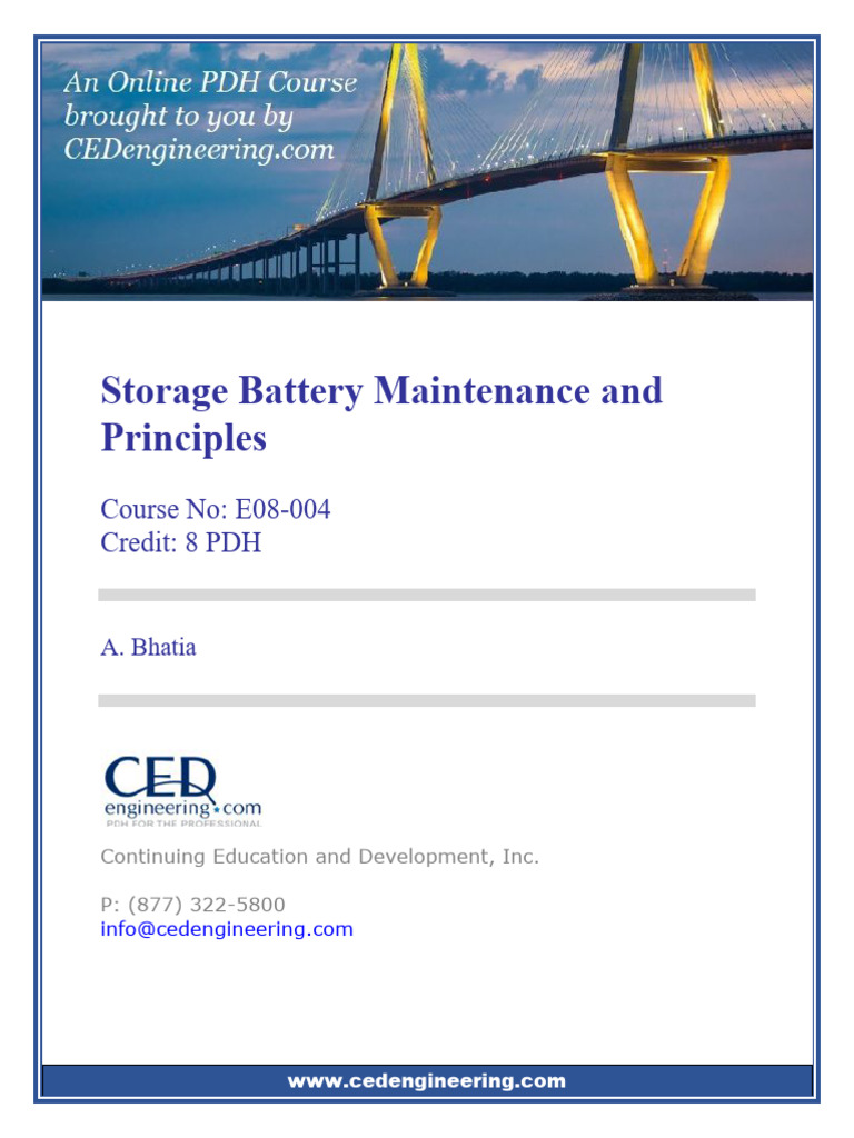 Storage Battery Maintenance Guide | PDF | Electrical Engineering ...