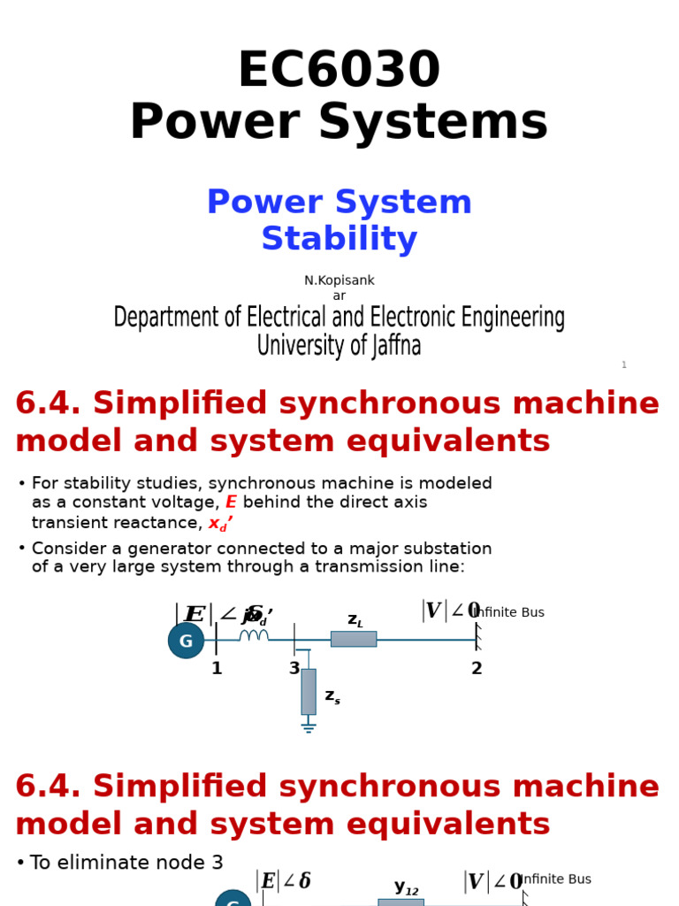 Power System Stability Analysis Techniques | PDF | Steady State ...