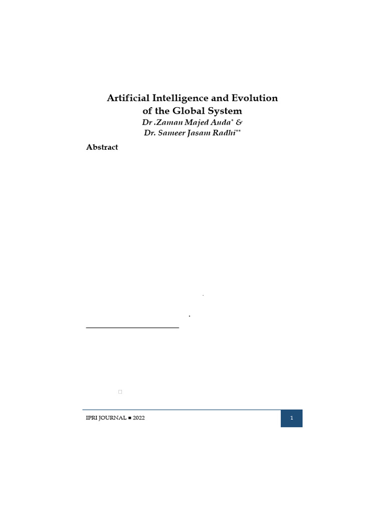 AI's Impact on Global System Evolution | PDF | Artificial Intelligence ...