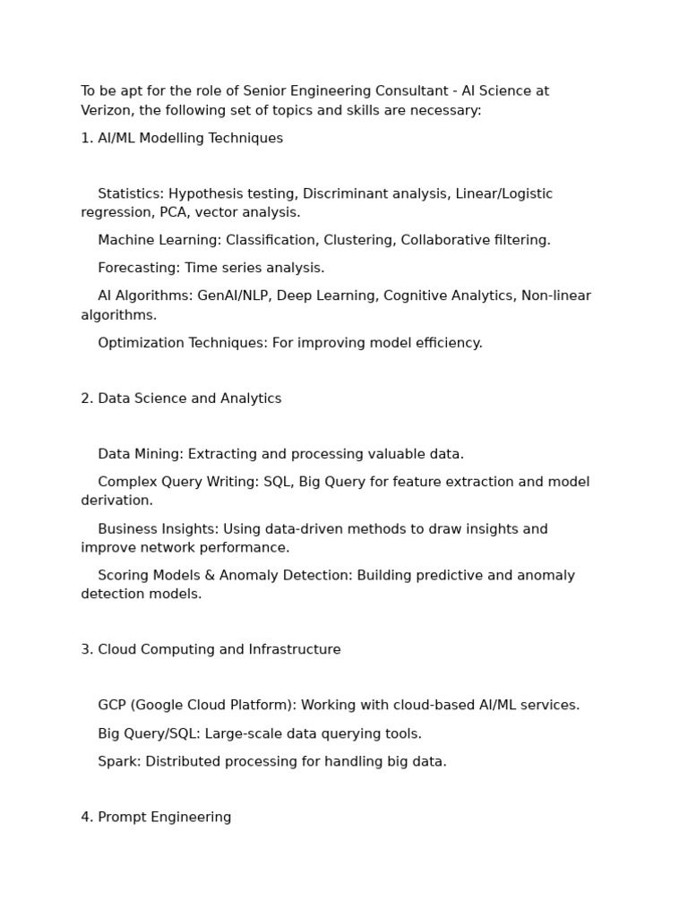 Requirement Senior Ai Engineer | PDF
