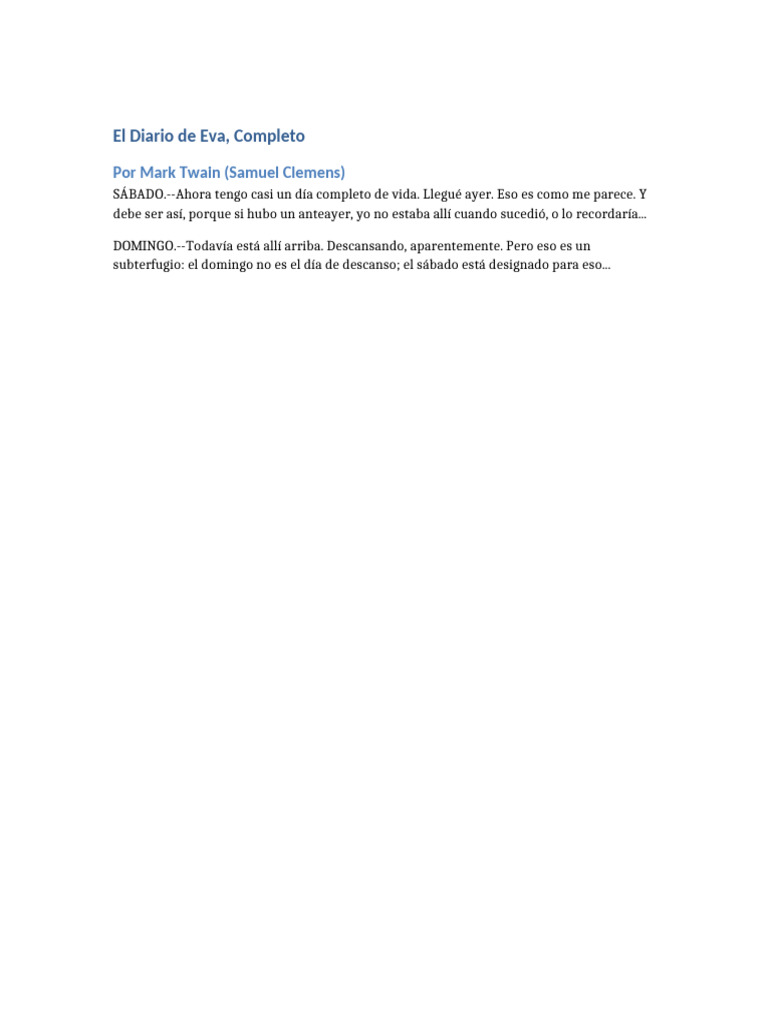Diario de Eva Traducci%C3%B3n 2 | PDF