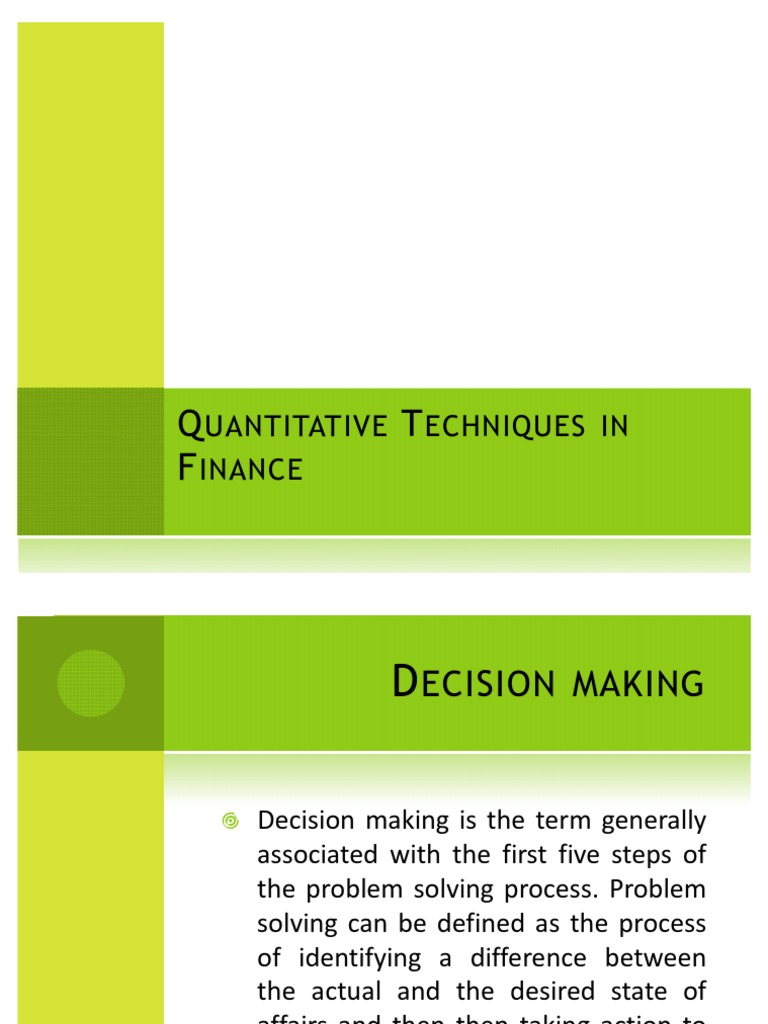 Quantitative Techniques in Finance | Profit (Accounting) | Linear ...