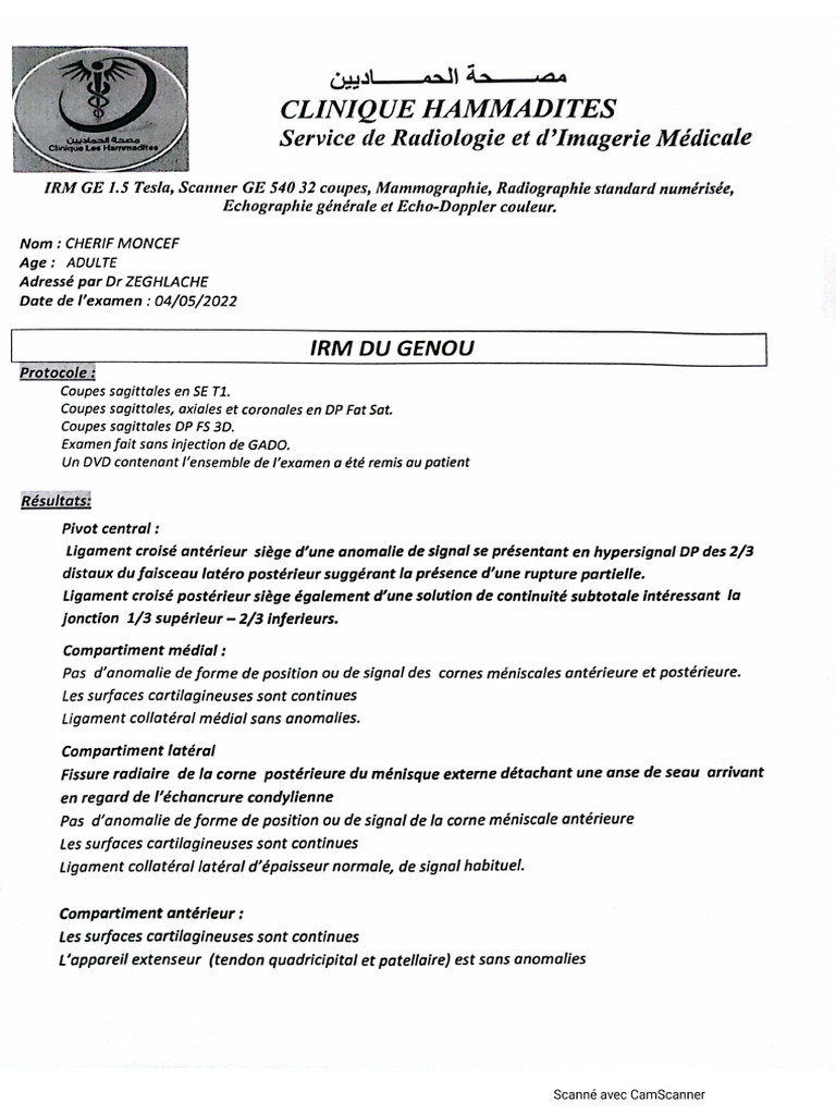 Compte Rendu IRM | PDF