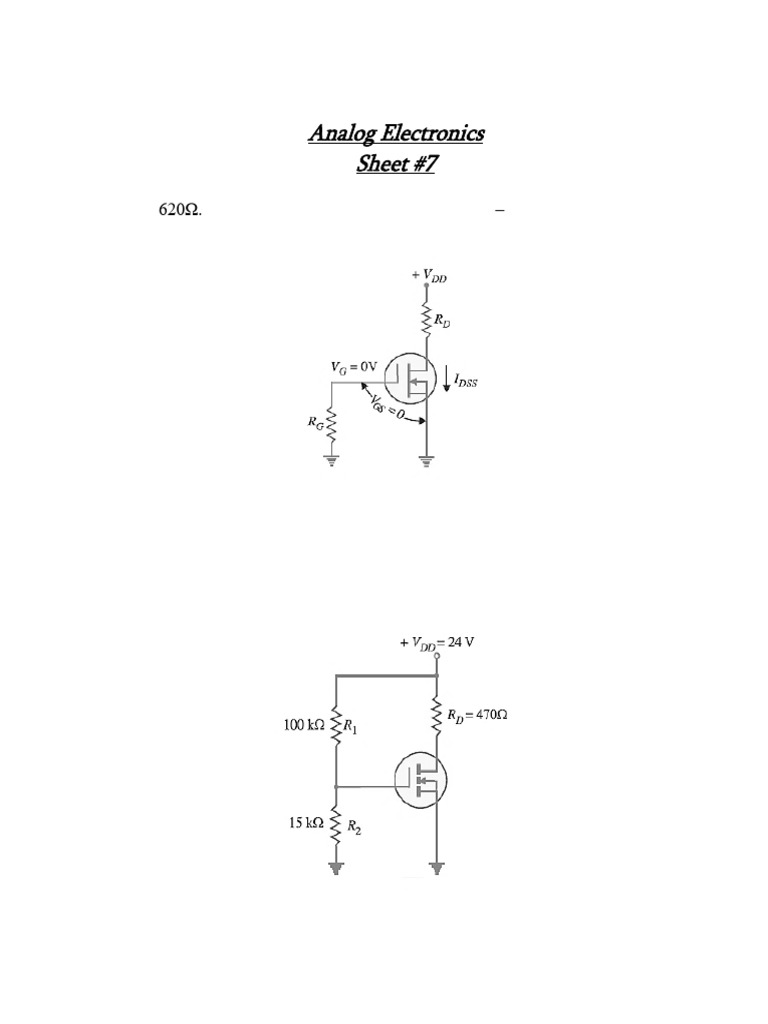 Sheet 7 Analog Electronics | PDF