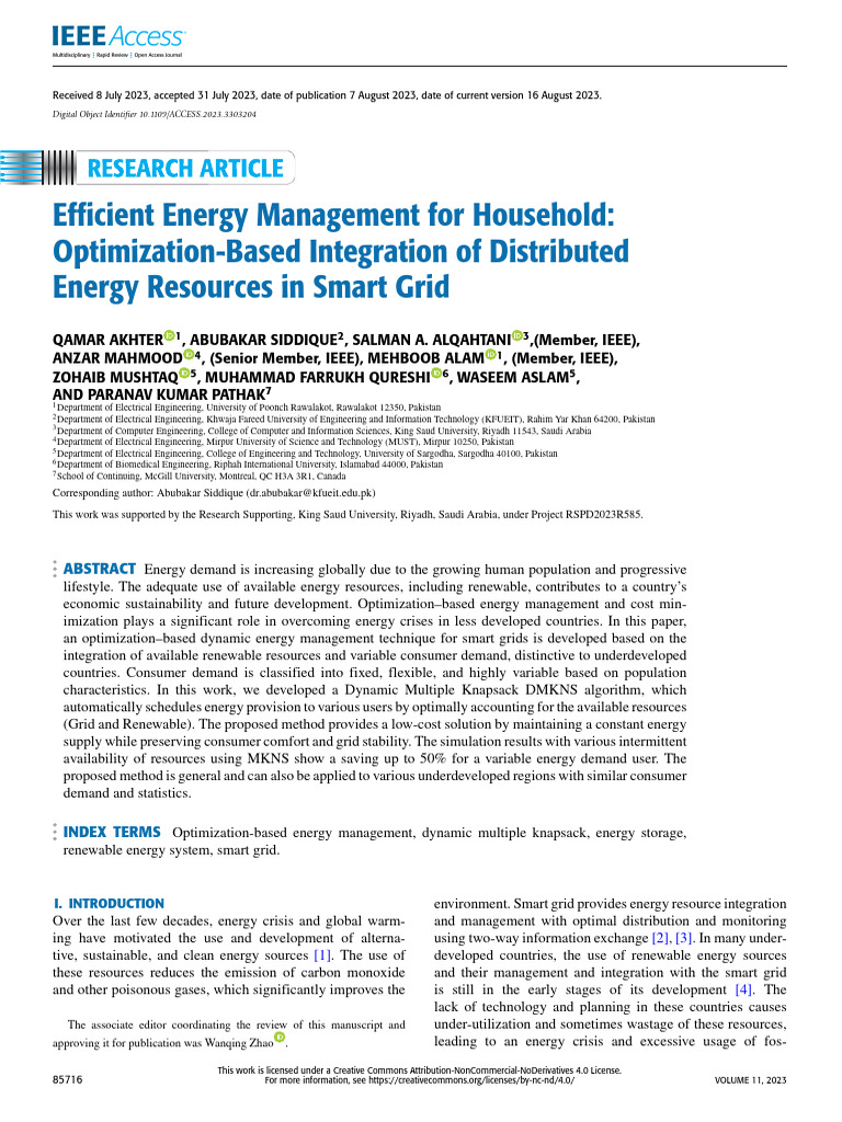 Optimization for Smart Grid Energy Management | PDF | Electrical Grid ...