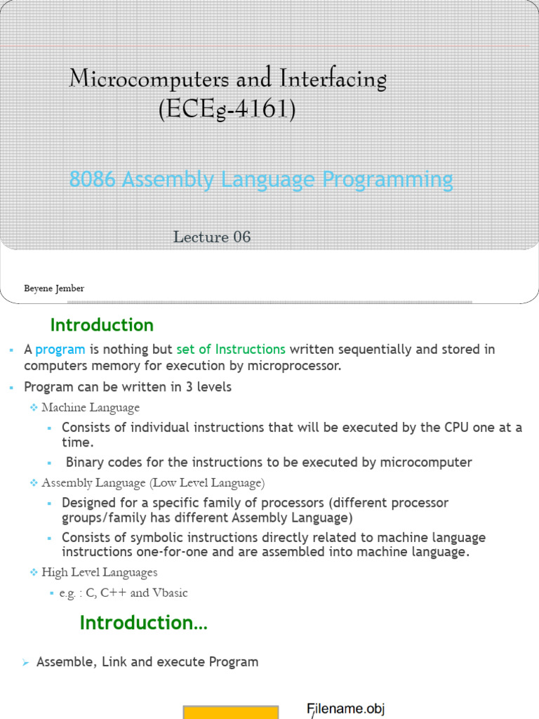 CH-06 8086 Assembly | PDF | Assembly Language | Input/Output