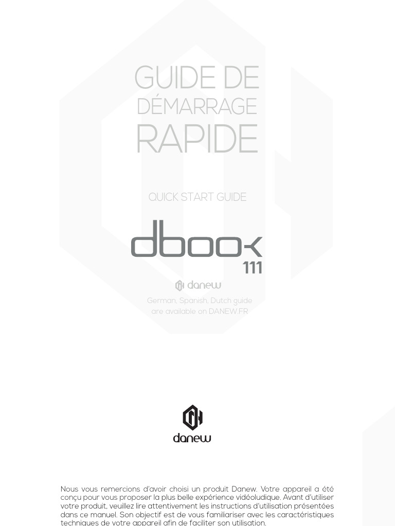 Guide de démarrage Danew Dbook 111 | PDF | Chargeur (électricité ...