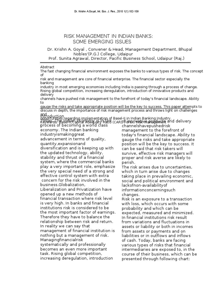 Risk Management Challenges in Indian Banks | PDF | Basel Ii | Risk
