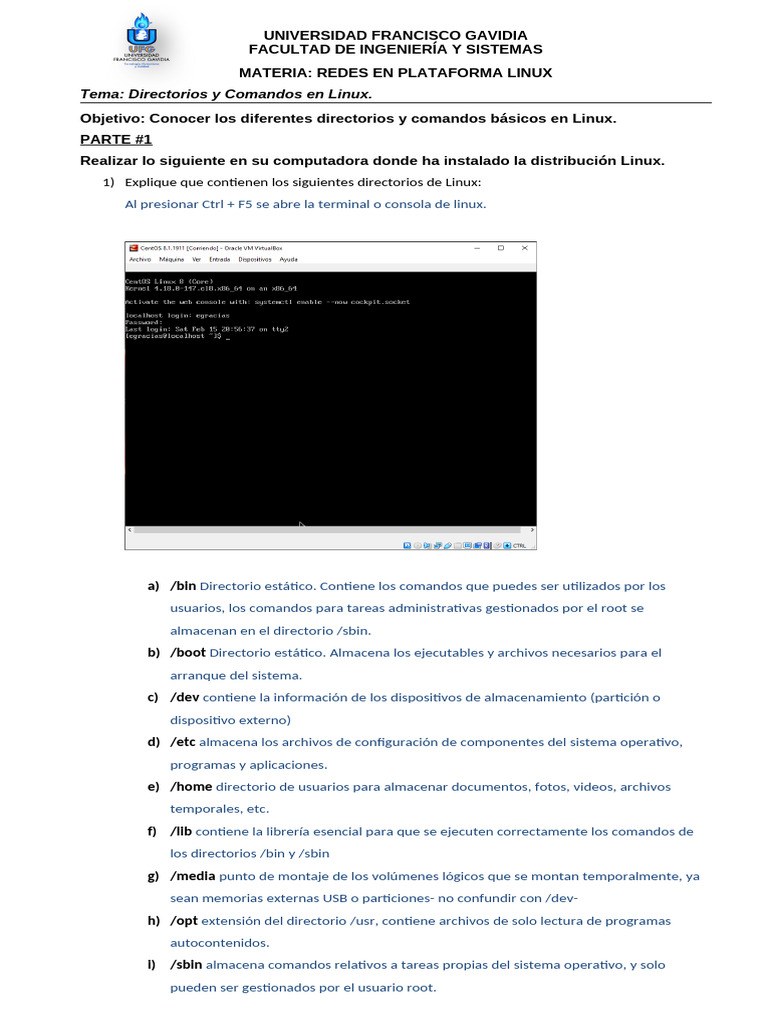 Comandos y Directorios Básicos en Linux | PDF | Archivo de computadora ...
