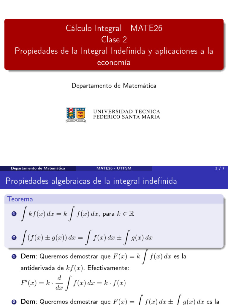 Propiedades de la Integral y Economía | PDF | Costo marginal | Función ...