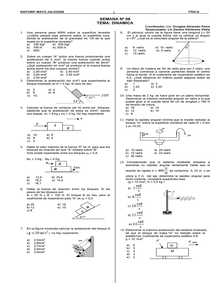 Fisica - S06 - Regular 2006 - 2 | PDF | Fricción | Fenomeno fisico