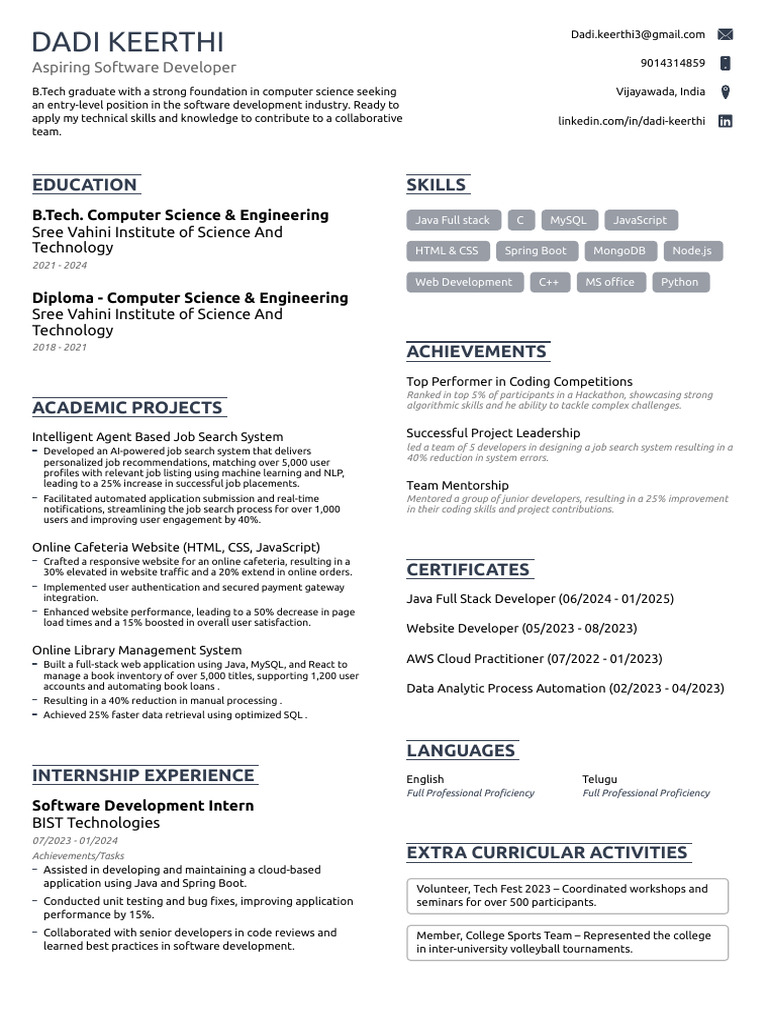 Aspiring Software Developer Resume | PDF | Cloud Computing | Software
