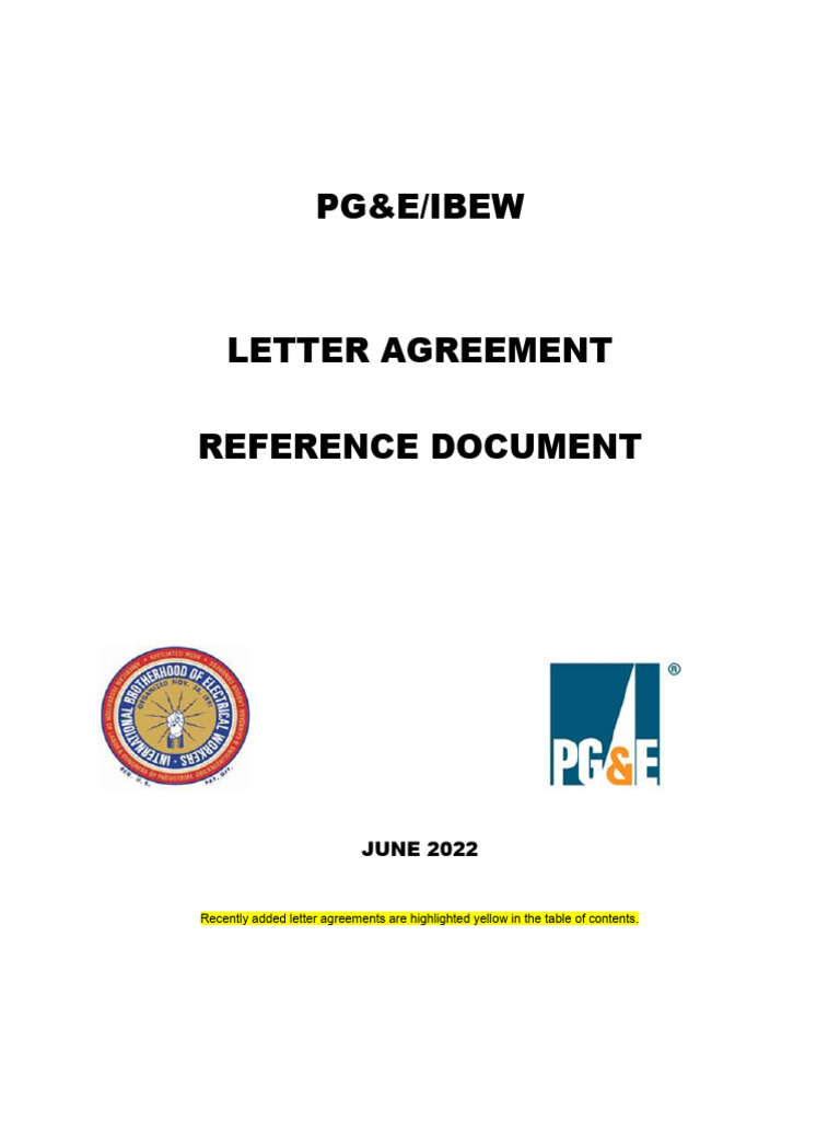 PG&E IBEW Letter Agreements Overview | PDF | Overtime | Working Time