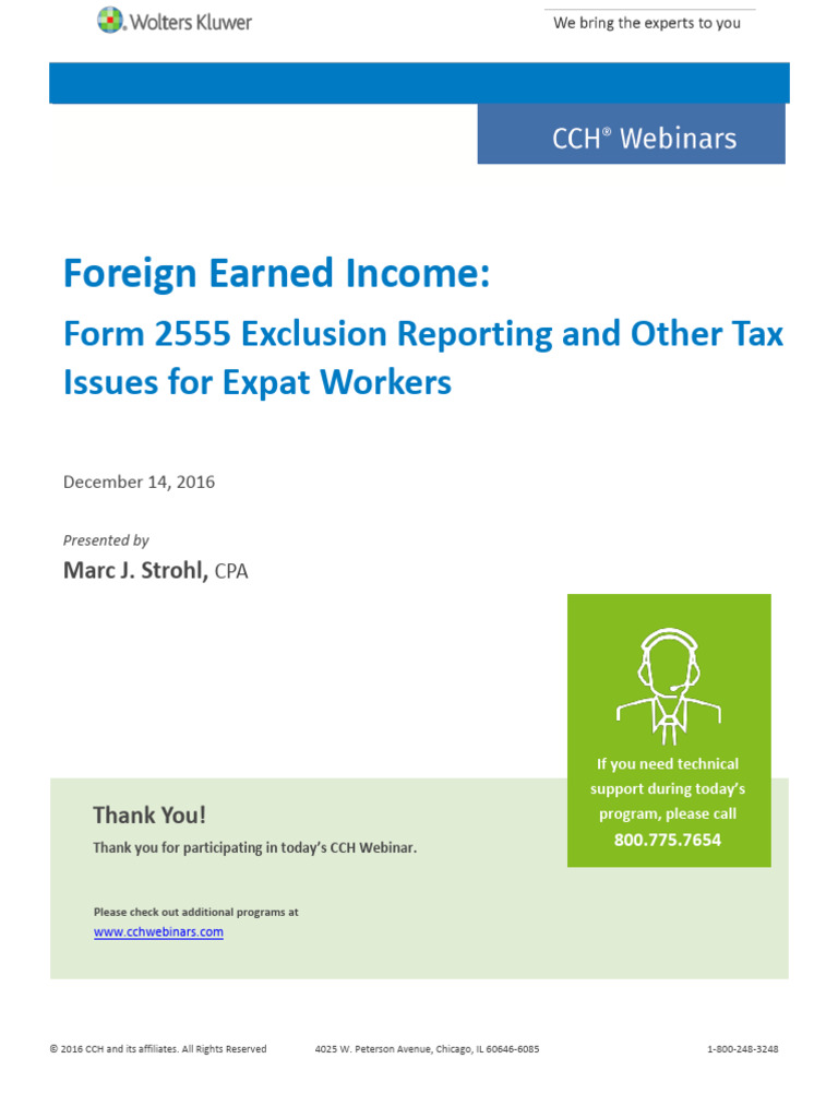 Foreign Earned Income 2555 | PDF | Earned Income Tax Credit | Irs Tax Forms