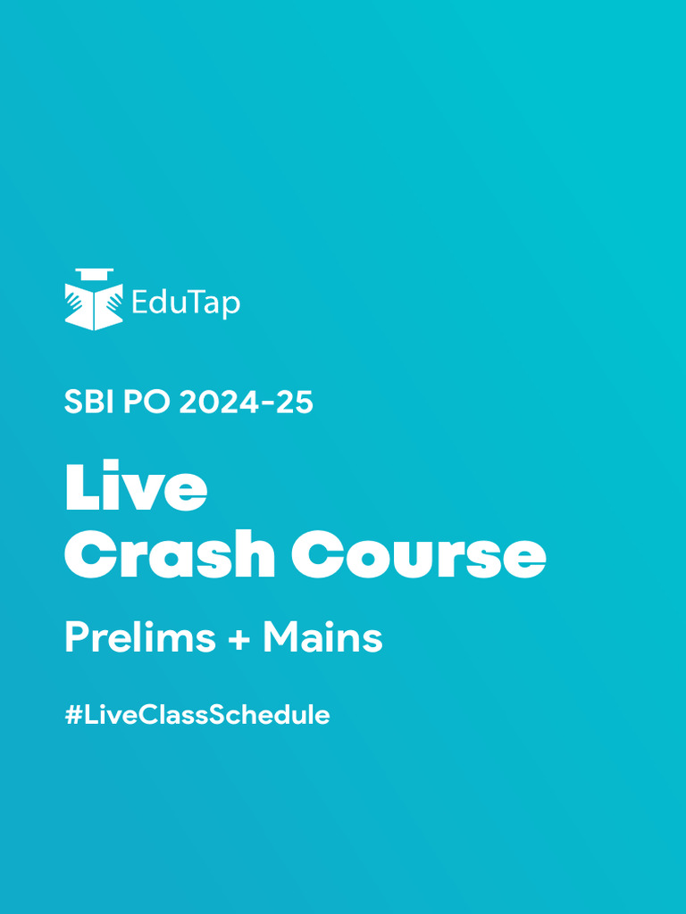 SBI PO 2024-25 Live Crash Course Details | PDF | English Language ...