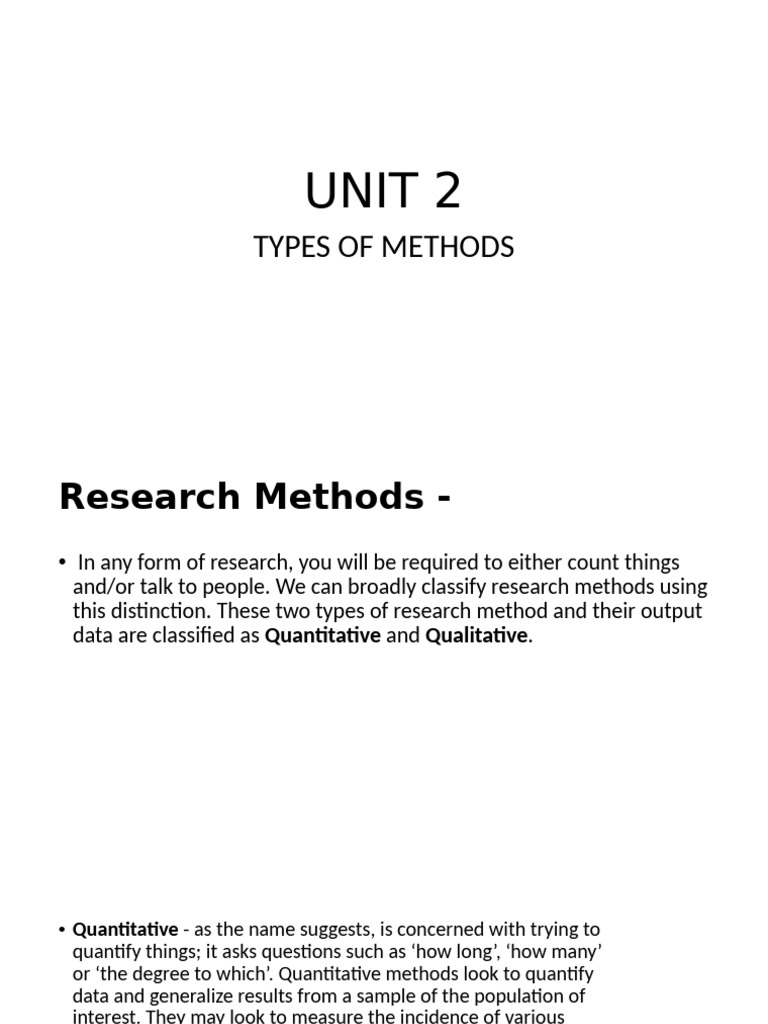 Research Methods: Quantitative vs Qualitative | PDF | Survey ...