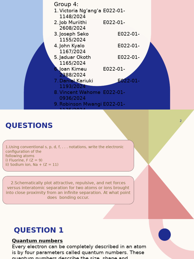 Group 4 | PDF | Atomic Orbital | Electron Configuration