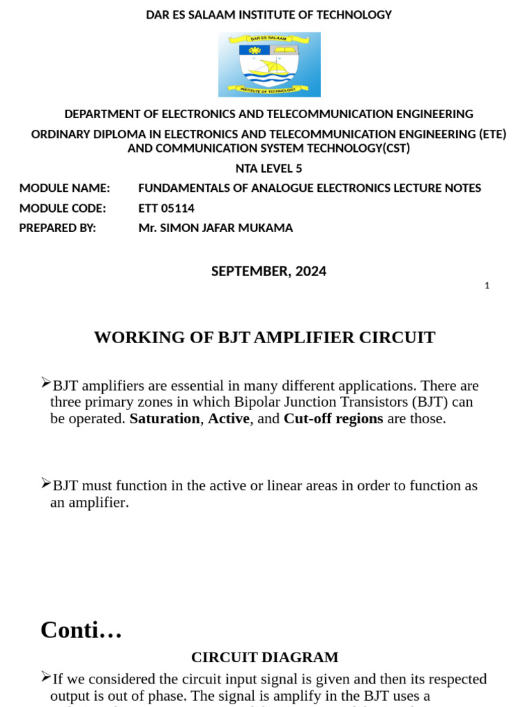 Lecture Four | PDF | Bipolar Junction Transistor | Amplifier