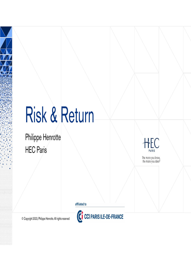 Risk and Return | PDF | Interest | Bonds (Finance)