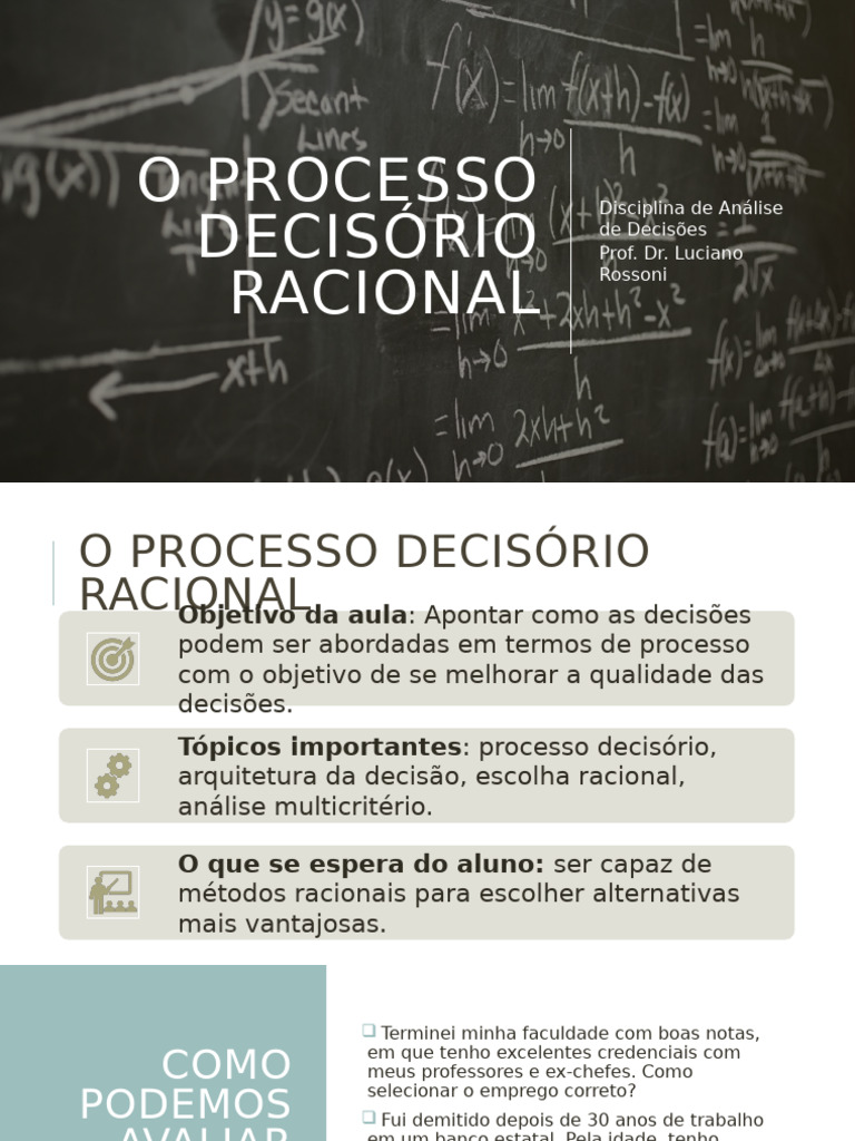Processo Decisório Racional em Decisões | PDF | Racionalidade