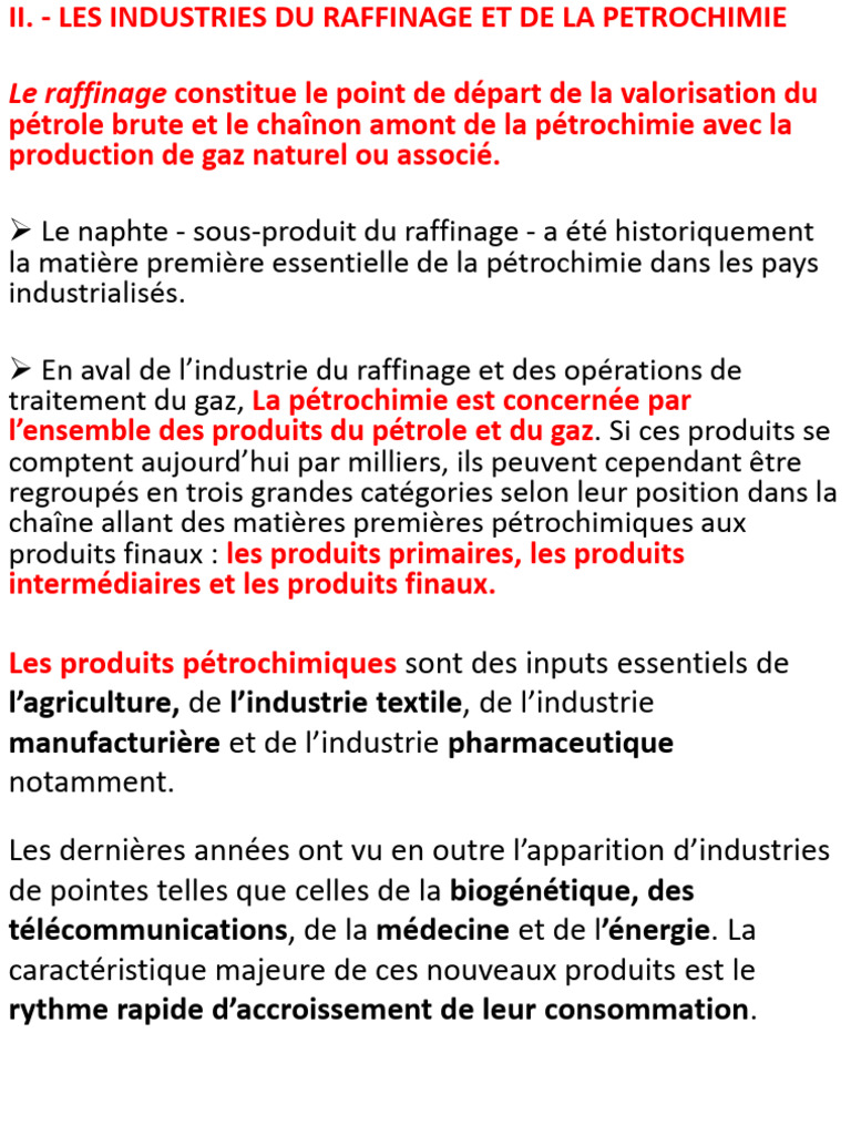 Raffinage et pétrochimie : enjeux clés | PDF | Distillation | Craquage