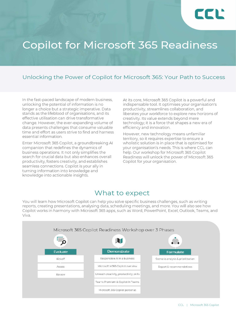 CCL Brochrue - Copilot For Microsoft 365 Readiness | PDF | Decision ...