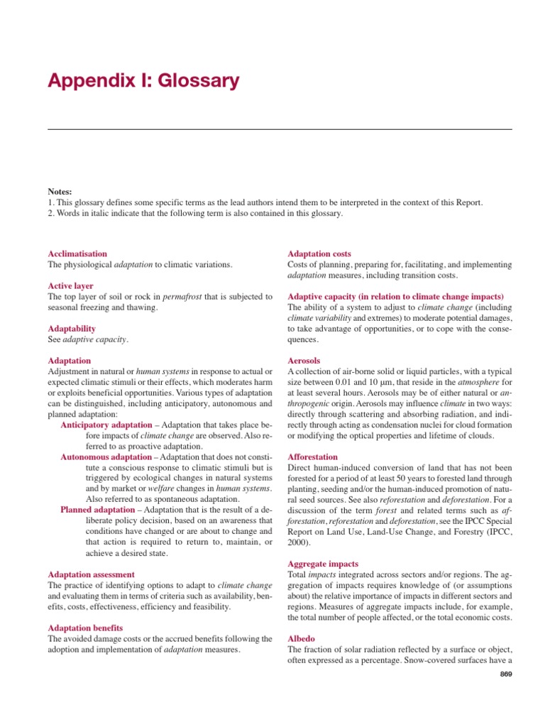 Appendices I-V - Glossary, Contributors, Reviewers, Acronyms, Per ...