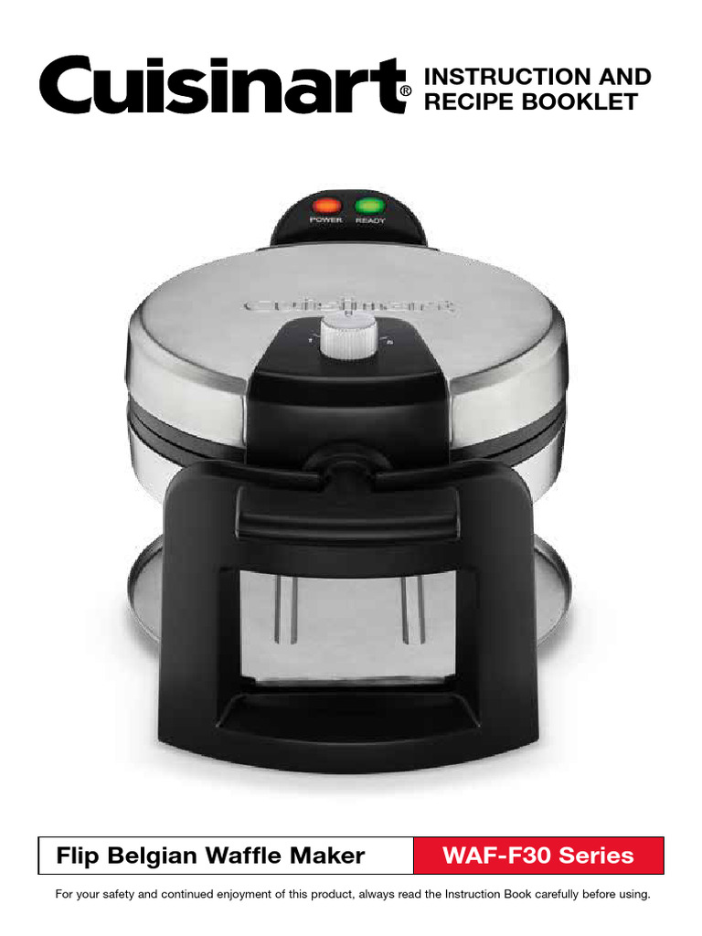 Cuisinart Flip Belgian Waffle Maker Single WAF F30 Instructions