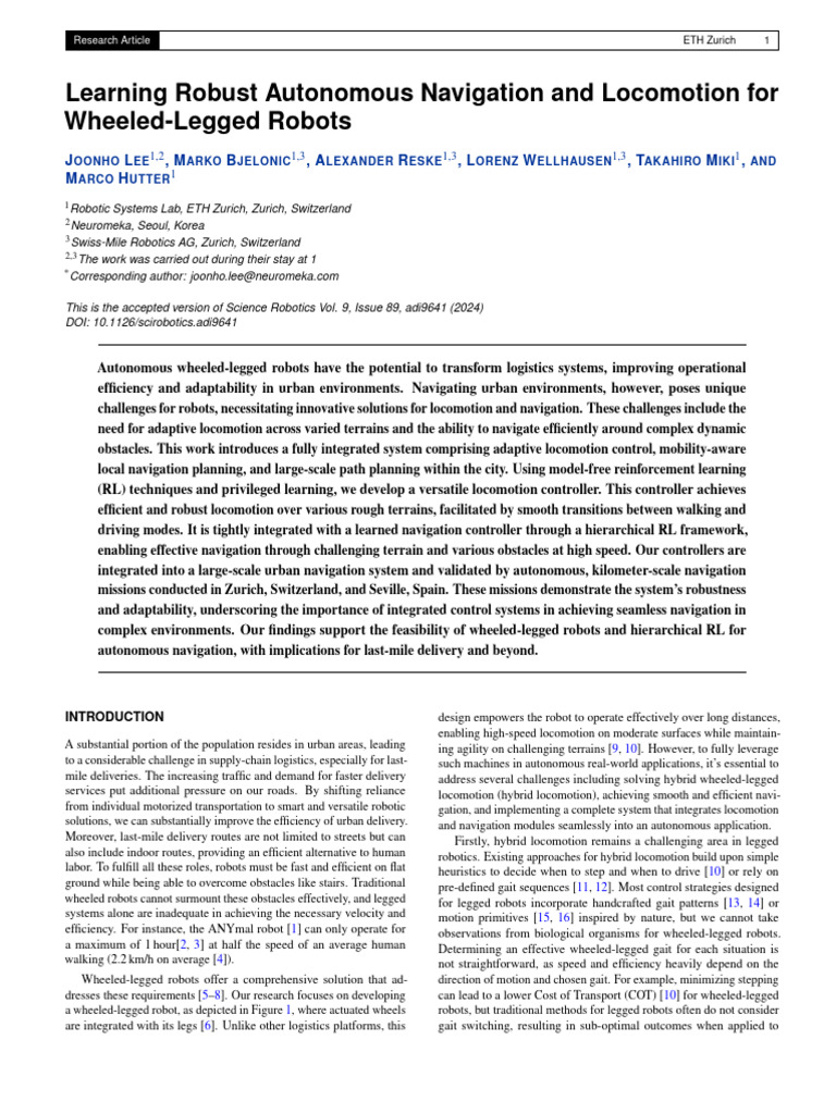 Learning Robust Autonomous Navigation and Locomotion For Wheeled-Legged ...