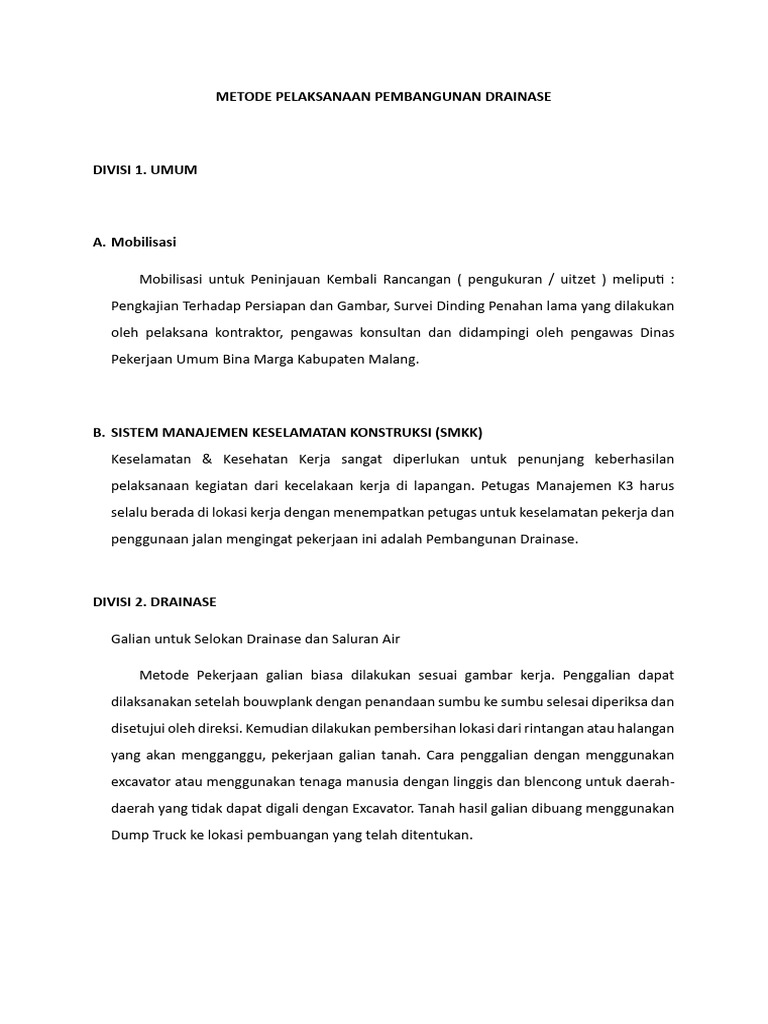 Metode Pembangunan Drainase Efektif Pdf
