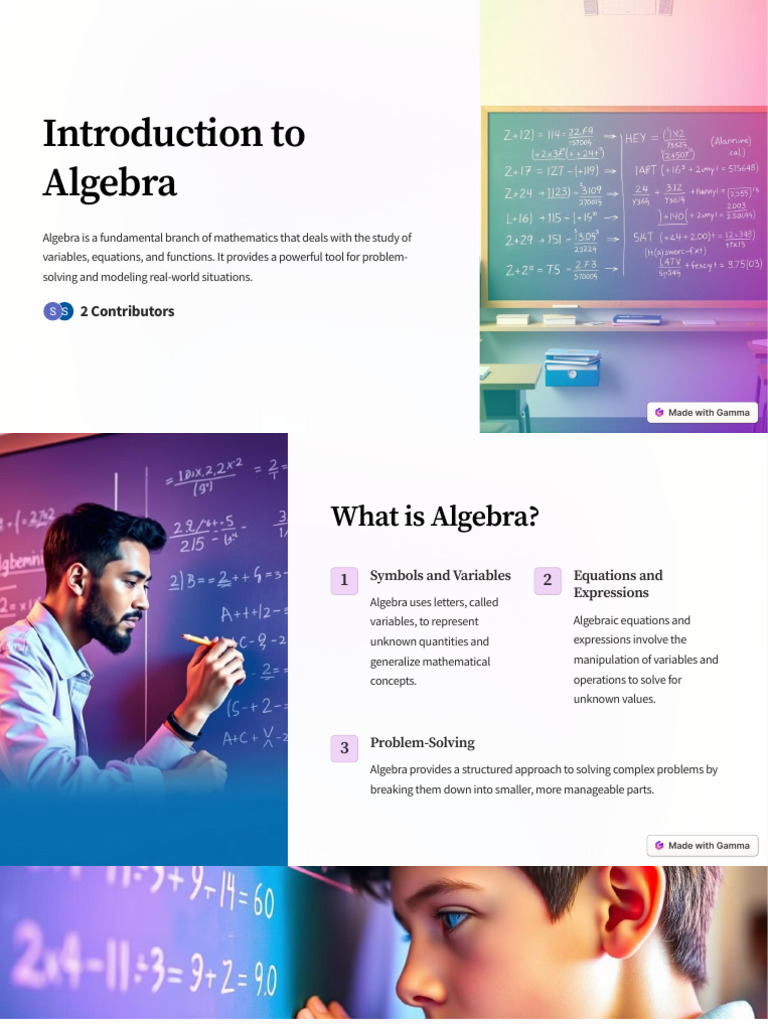 Introduction to Algebra Concepts | PDF | Quadratic Equation | Equations
