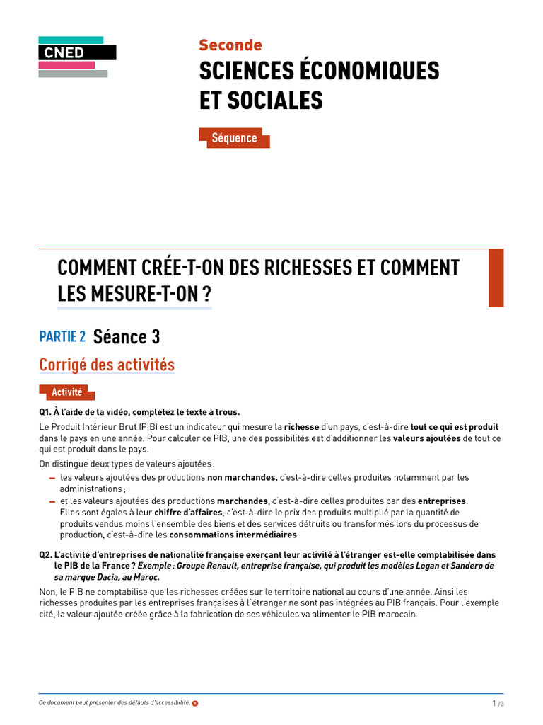 Calcul et mesure du PIB en économie | PDF | Produit intérieur brut ...