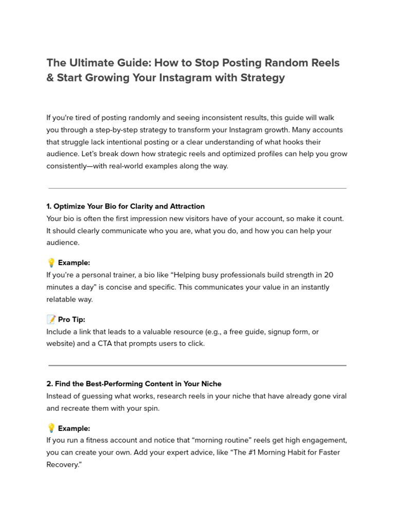 How To Stop Posting Random Reels & Start Growing Your Instagram With ...