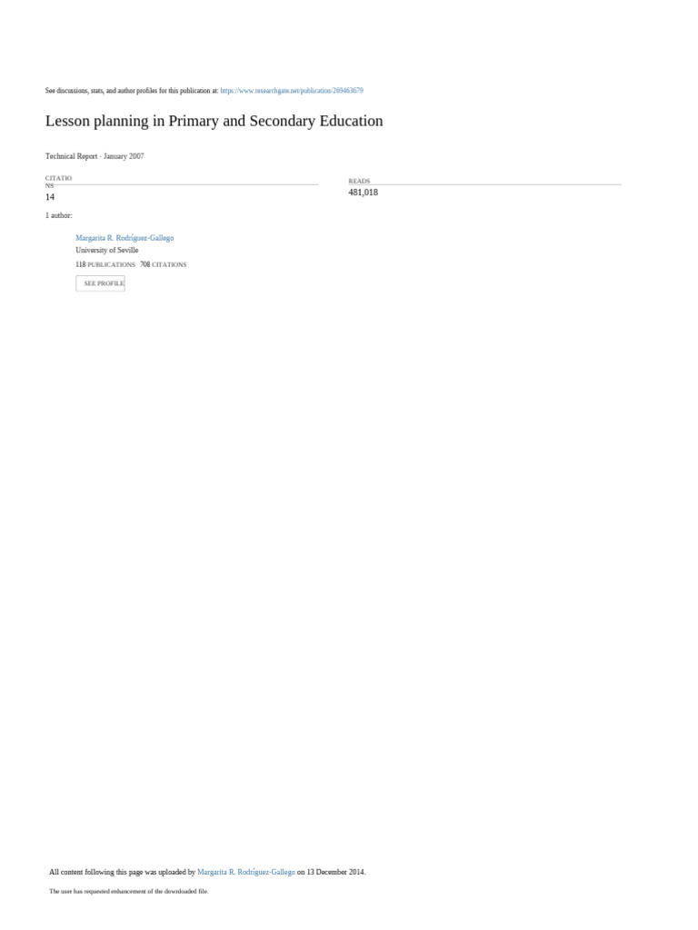 Lesson Planning in Education: A Guide | PDF | Knowledge | Teachers