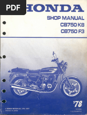 Honda CB 750 K8-F3 '78 - Service Manual | PDF