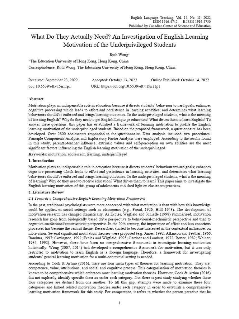 (Article) An Investigation of English Learning Motivation of The ...