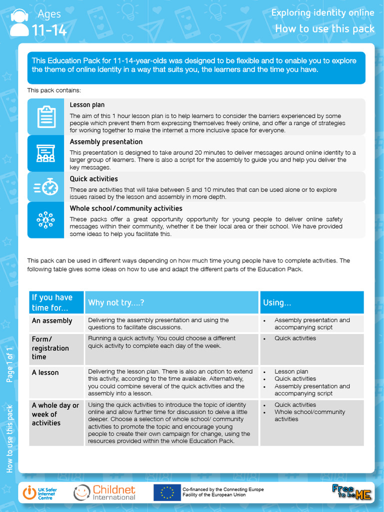 Ages 11-14 - How To Use This Pack | PDF | Lesson Plan | Human Communication