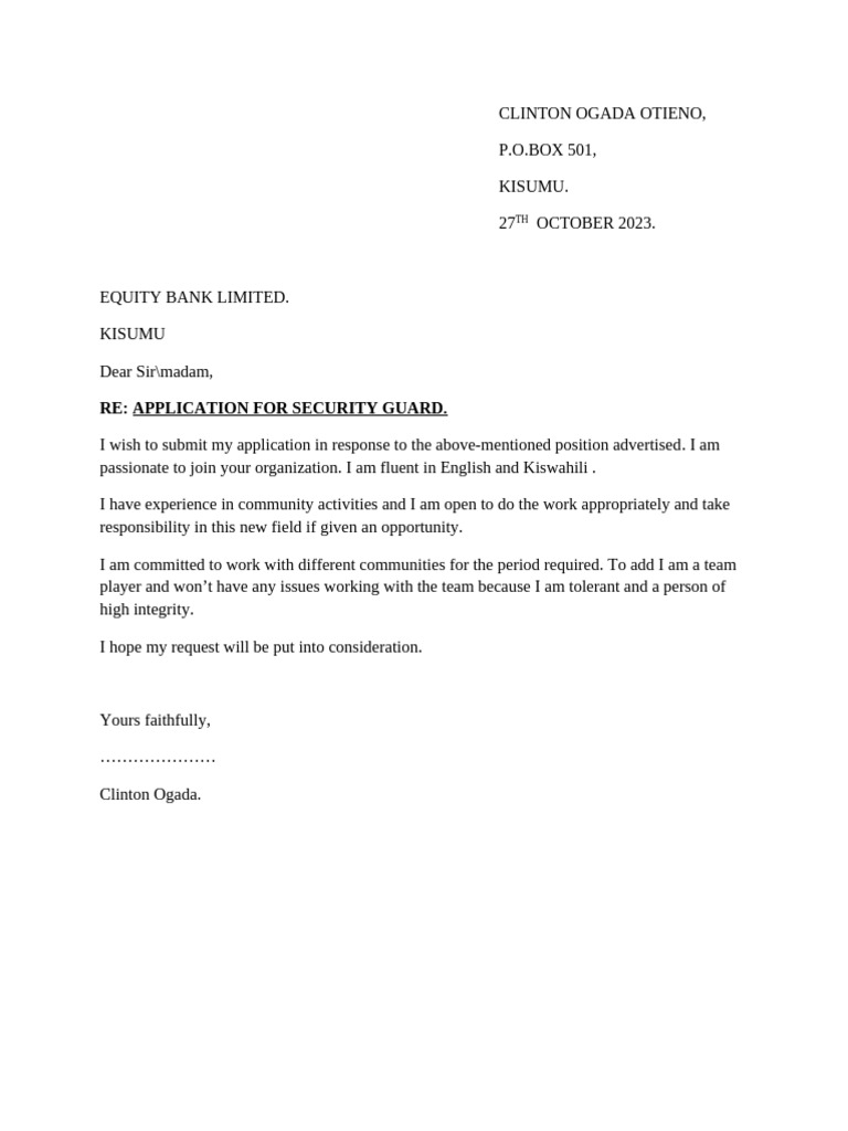 Application for Security Guard Position | PDF