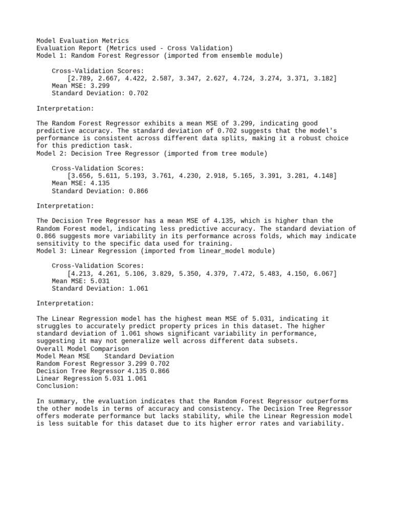 Model Evaluation Report | PDF