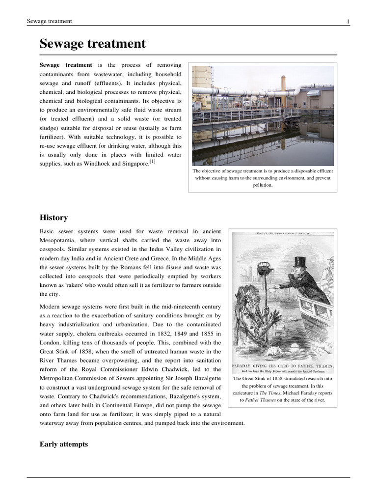 Sewage Treatment Processes Explained | PDF | Sewage Treatment ...