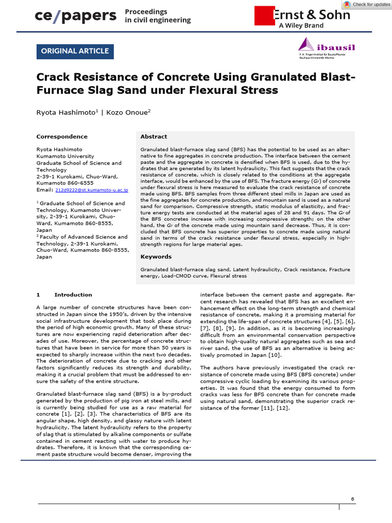 Crack Resistance of BFS Concrete | PDF | Young's Modulus | Concrete