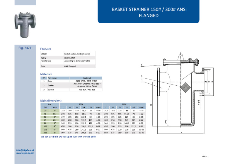 Basket Strainer Catalogue | PDF