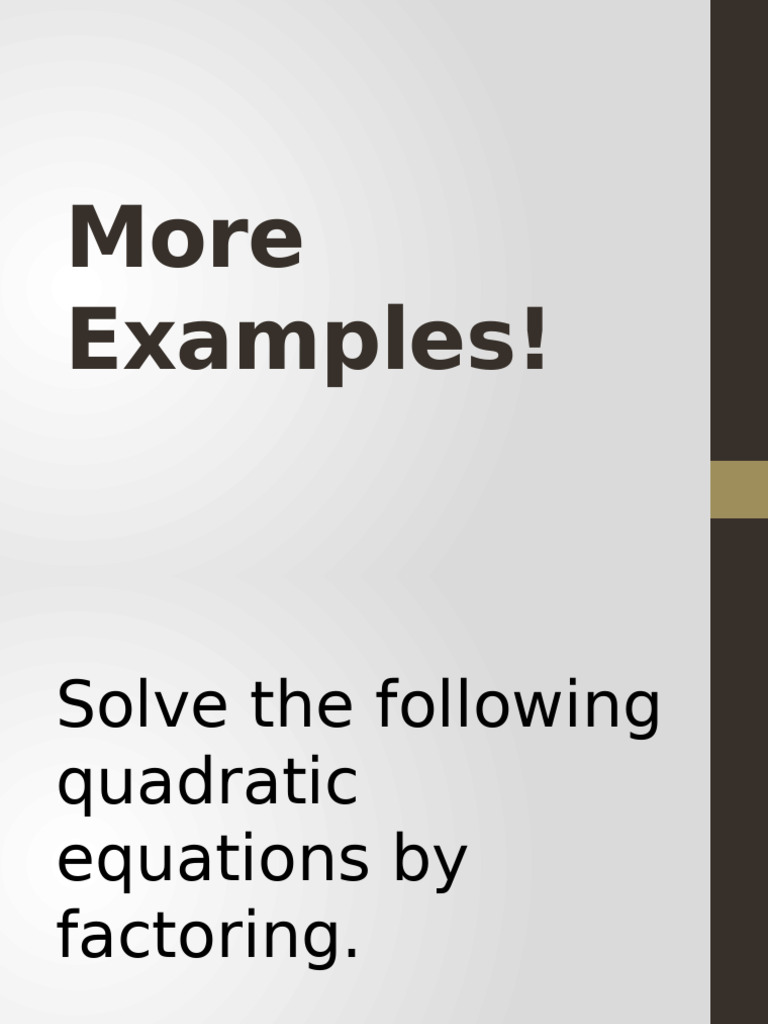 Factoring (Elaborating) | PDF