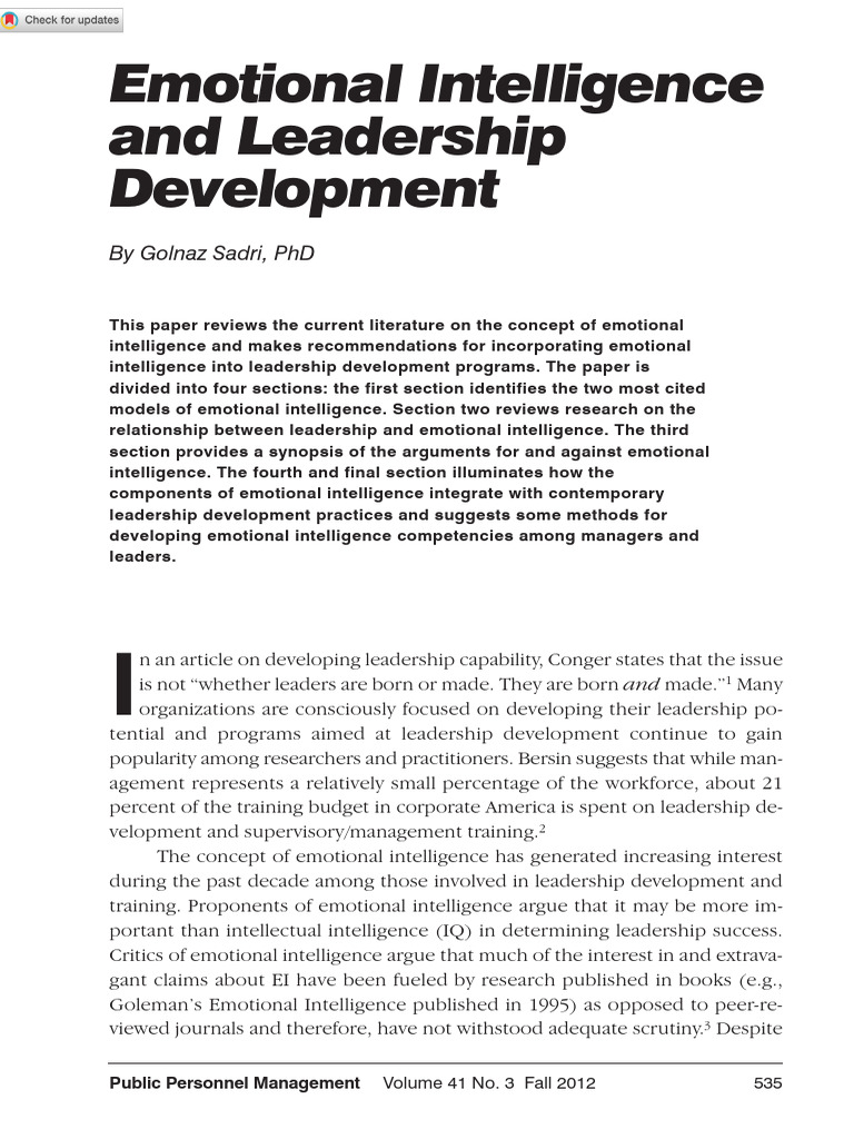 Enhancing Leadership with Emotional Intelligence | PDF | Emotional ...