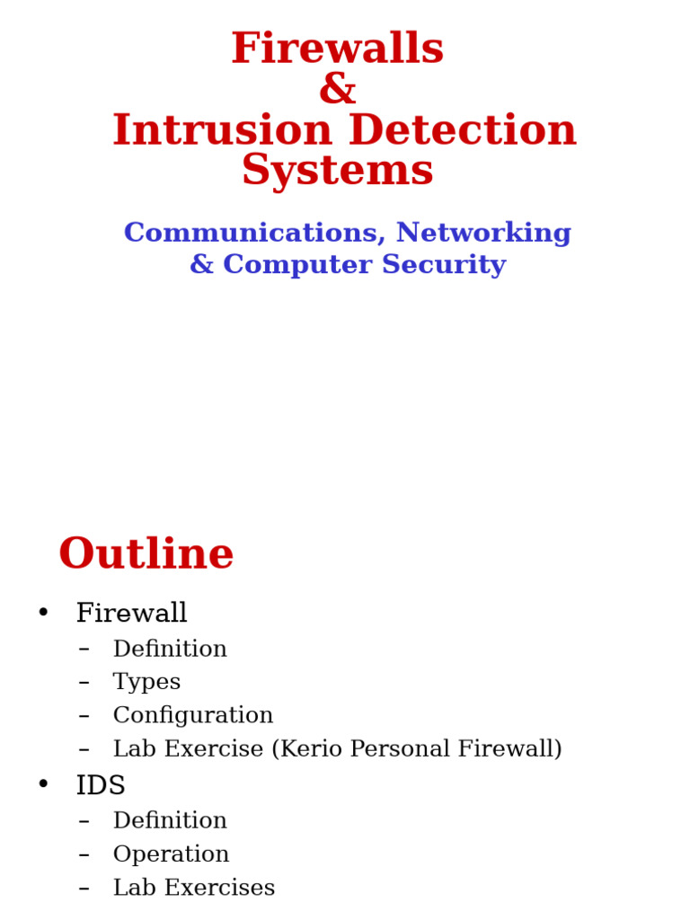 FIrewall and IDs | PDF | Firewall (Computing) | Router (Computing)