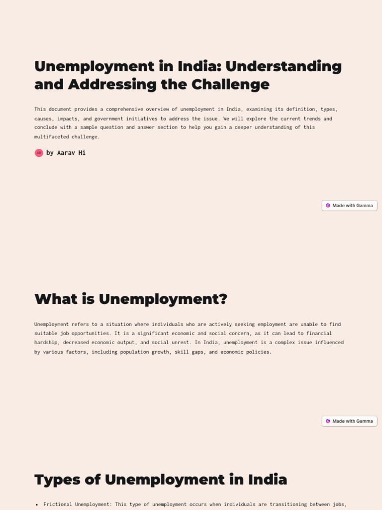Unemployment Challenges in India Explained | PDF | Unemployment ...