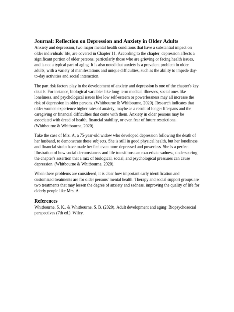 Depression and Anxiety in Older Adults | PDF