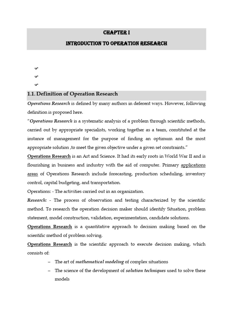 Chapter 1 & 2 | PDF | Linear Programming | Mathematical Optimization
