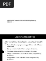 Applications and Solutions of Linear Programming Session 1