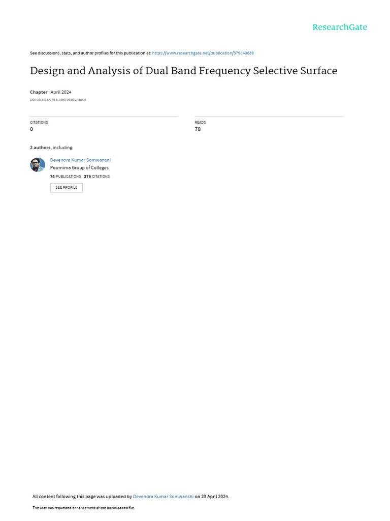 Design and Analysis of Dual Band Frequency Selective Surface | PDF ...